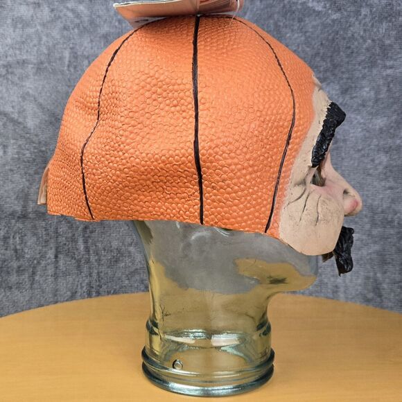 Vintage Halloween Basketball Head Guy Half Mask Vinyl Mustache Seasons for Kmart - Picture 6 of 12
